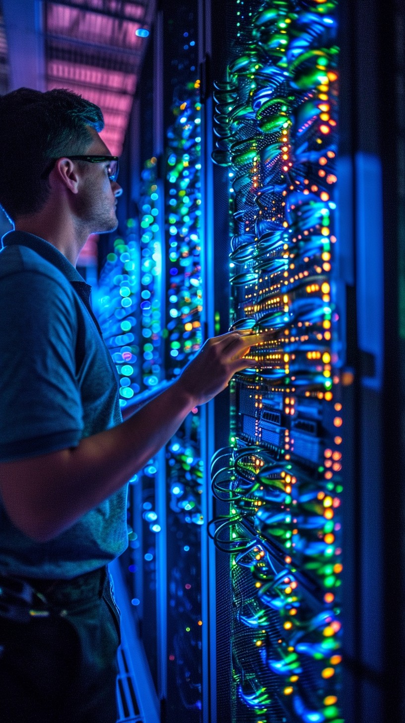 Technician in Server Room